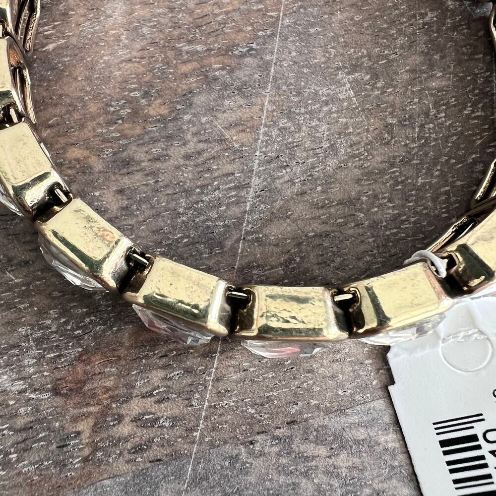 🍭6/$30 New Dress Barn Chunky Jewel Gold Magnetic Hinged Cuff Bangle Bracelet - Picture 4 of 6